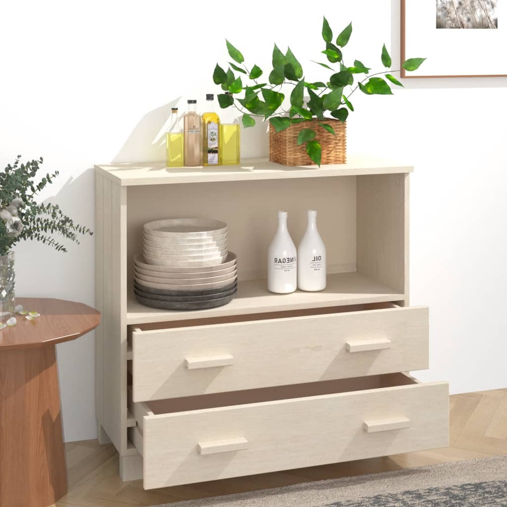 Credenza HAMAR ambra 85x35x80 cm in Legno Massello di Pino - homemem39