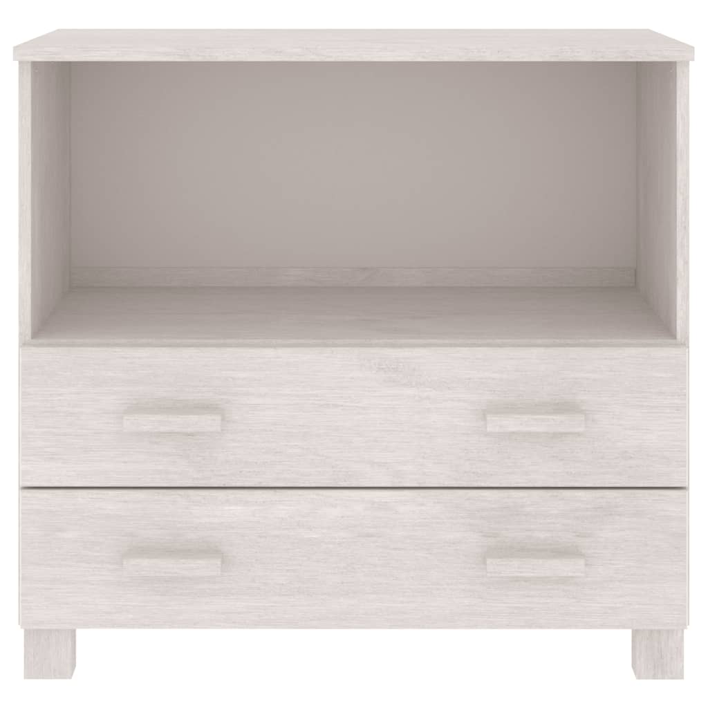 Credenza HAMAR Bianca 85x35x80 cm in Legno Massello di Pino - homemem39