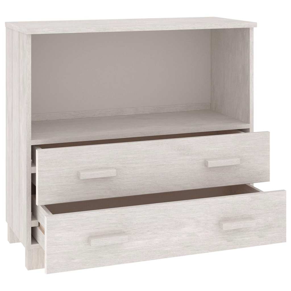 Credenza HAMAR Bianca 85x35x80 cm in Legno Massello di Pino
