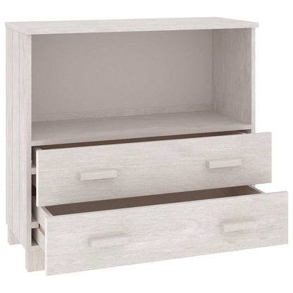 Credenza HAMAR Bianca 85x35x80 cm in Legno Massello di Pino