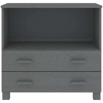 Credenza HAMAR Grigio Scuro 85x35x80 cm Legno Massello di Pino - homemem39