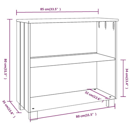 Credenza HAMAR Bianca 85x35x80 cm in Legno Massello di Pino - homemem39