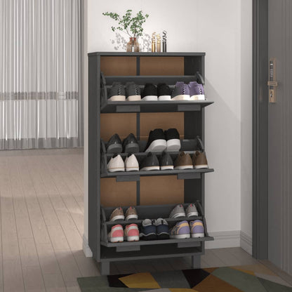 Scarpiera HAMAR Grigio Scuro 59,5x35x117 cm in Legno di Pino - homemem39