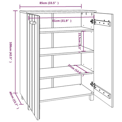 Scarpiera HAMAR Miele 85x40x108 cm in Legno Massello di Pino - homemem39