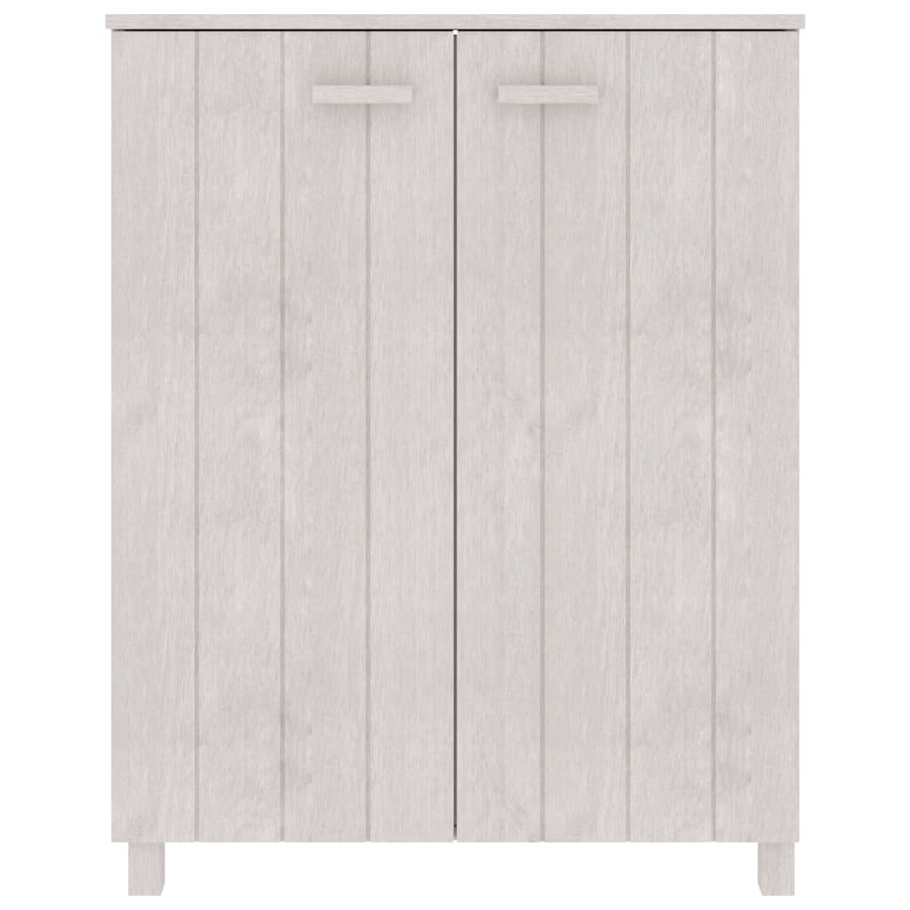Scarpiera HAMAR Bianca 85x40x108 cm in Legno Massello di Pino - homemem39