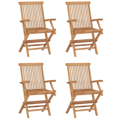 Set da Pranzo Pieghevole per Esterni 5pz Legno Massello di Teak - homemem39