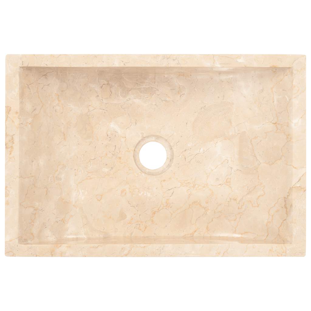Mobile Vanità Bagno e Lavandini Marmo Crema Legno Massello Teak | homemem39
