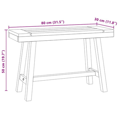 Panchina 80 cm in Legno Massello di Teak | homemem39