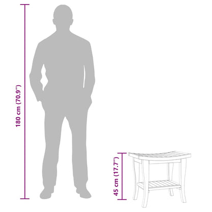 Tavolino da Bagno 50x35x45 cm in Legno Massello di Teak - homemem39