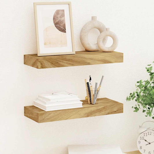 Mensole da Parete 2 pz 40x15x4 cm in Legno Massello di Teak | homemem39