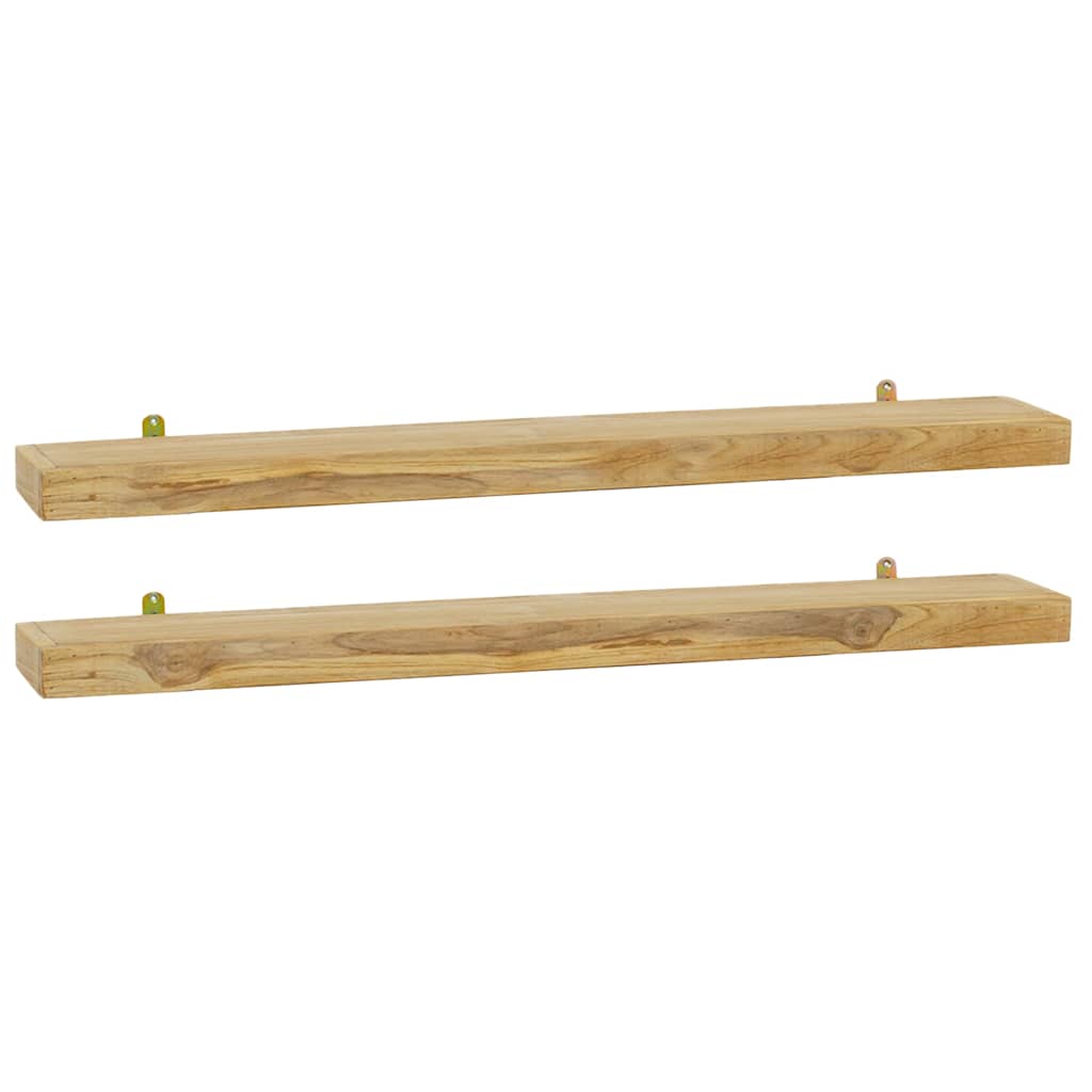 Mensole da Parete 2 pz 90x15x4 cm in Legno Massello di Teak | homemem39