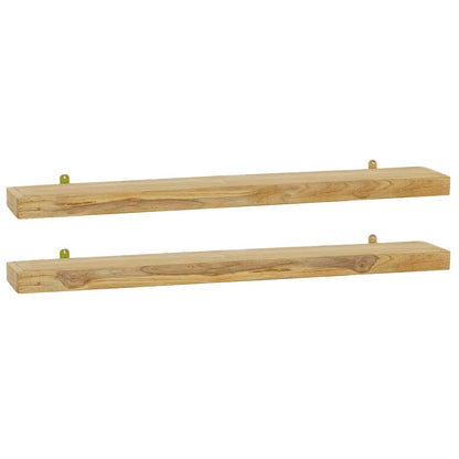 Mensole da Parete 2 pz 90x15x4 cm in Legno Massello di Teak | homemem39