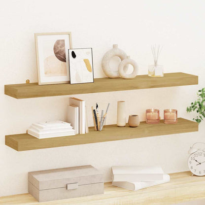 Mensole da Parete 2 pz 90x15x4 cm in Legno Massello di Teak | homemem39