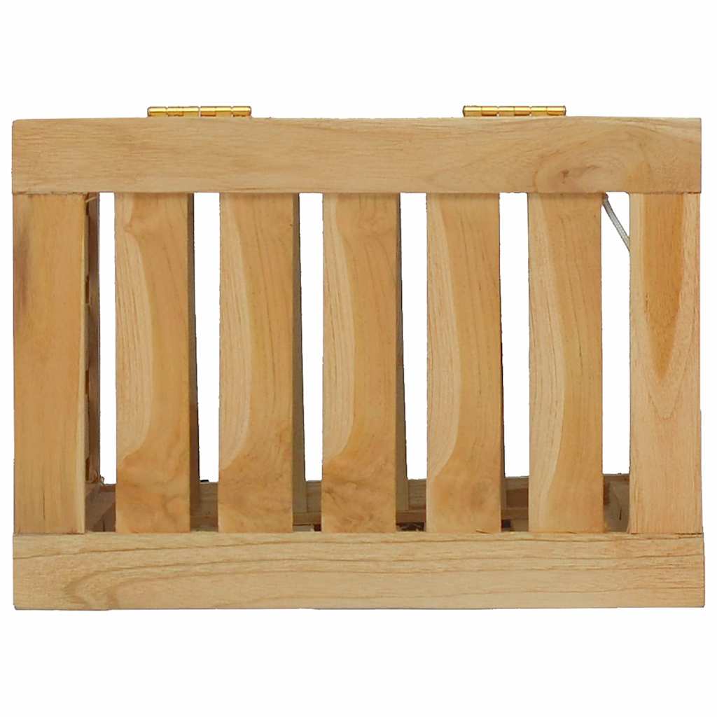 Cesto del Bucato 35x25x60 cm in Legno Massello di Teak | homemem39