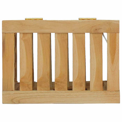 Cesto del Bucato 35x25x60 cm in Legno Massello di Teak | homemem39