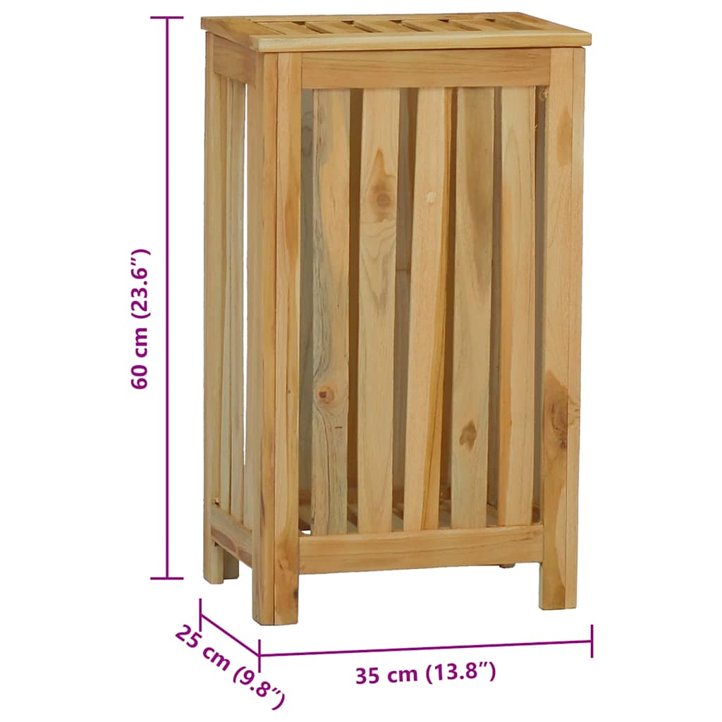 Cesto del Bucato 35x25x60 cm in Legno Massello di Teak | homemem39