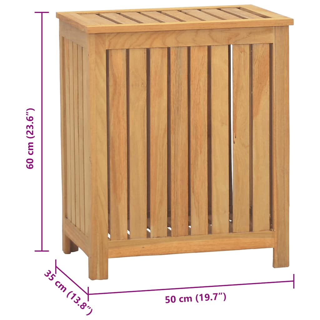 Cesto del Bucato 50x35x60 cm in Legno Massello di Teak | homemem39