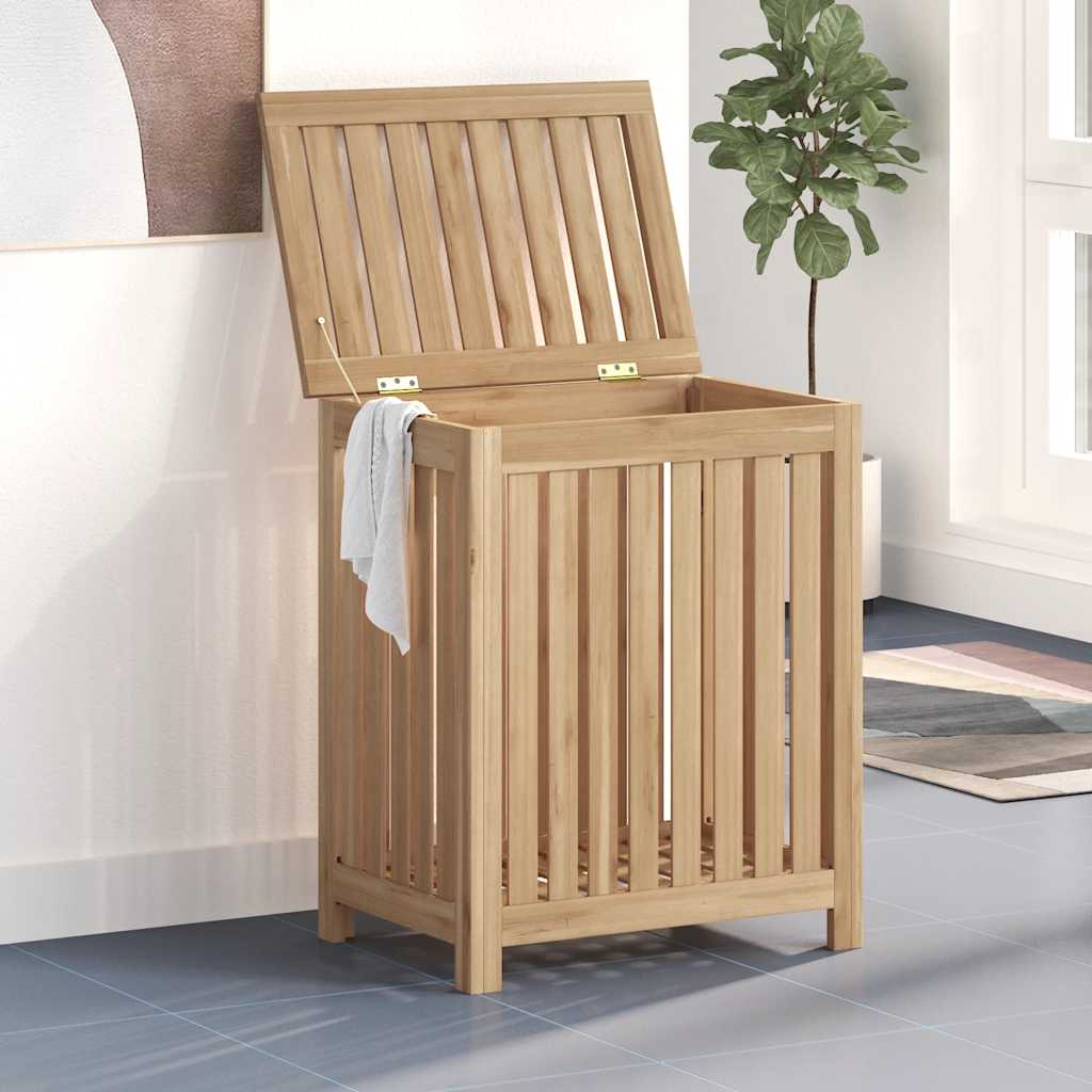 Cesto del Bucato 50x35x60 cm in Legno Massello di Teak