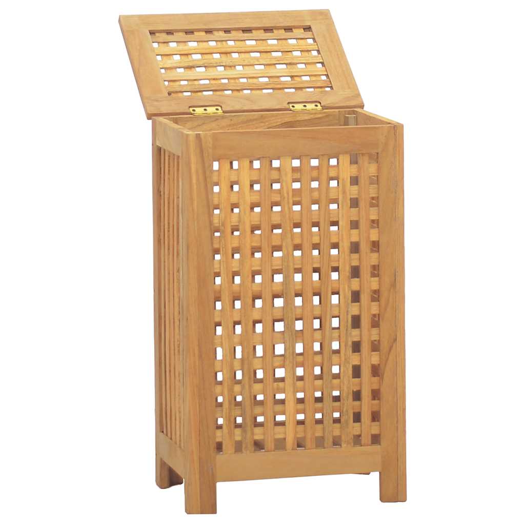 Cesto del Bucato 35x25x60 cm in Legno Massello di Teak | homemem39