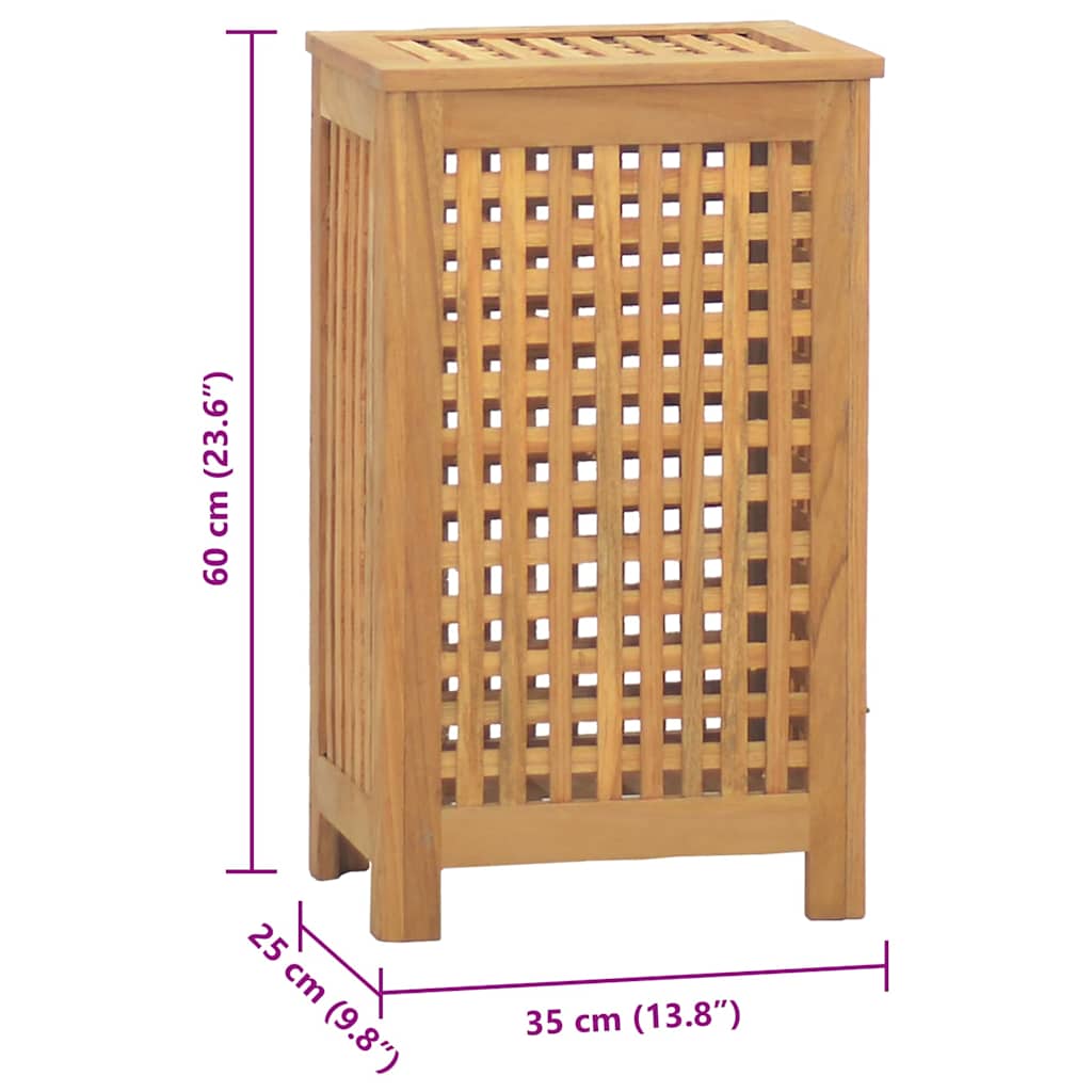 Cesto del Bucato 35x25x60 cm in Legno Massello di Teak | homemem39