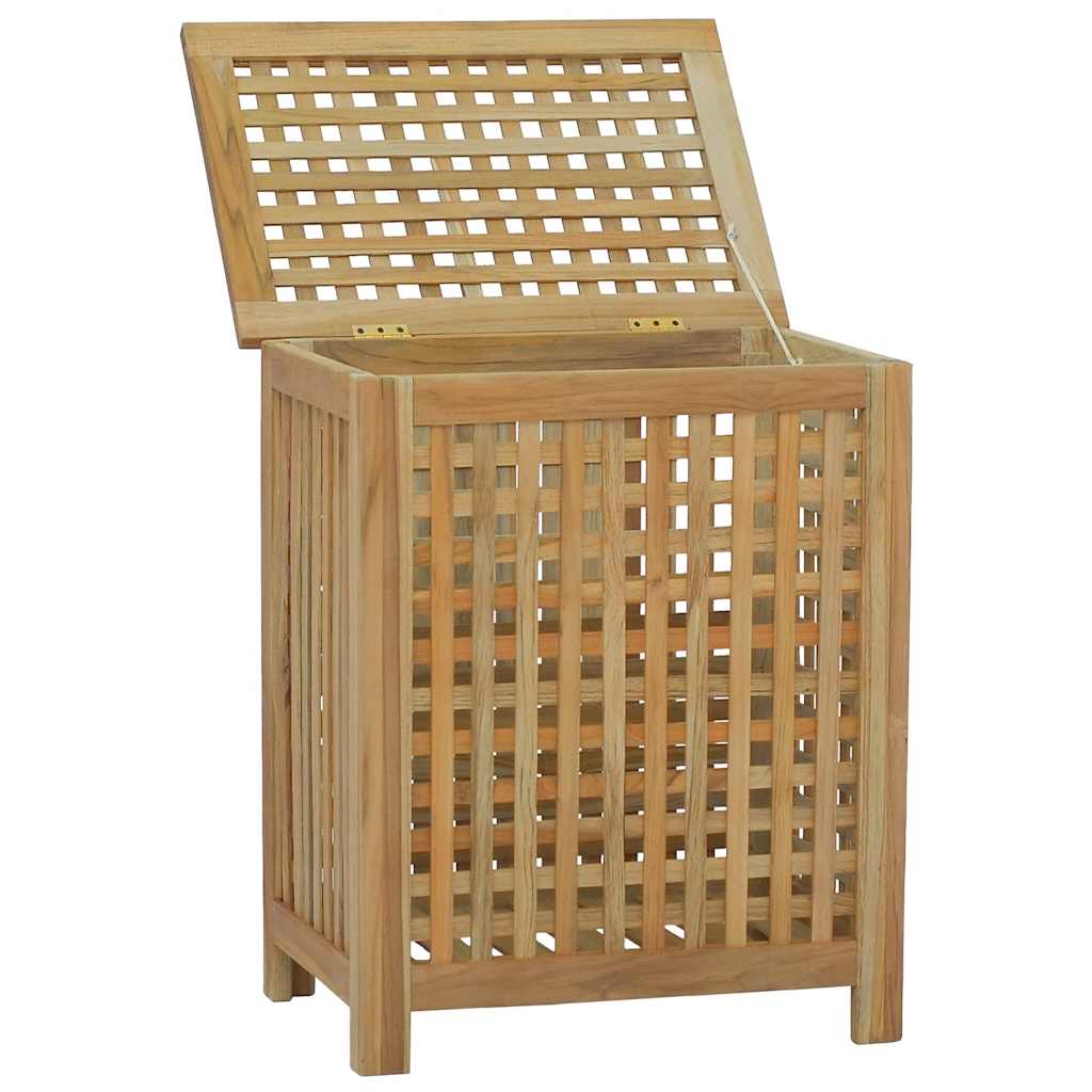 Cesto del Bucato 50x35x60 cm in Legno Massello di Teak | homemem39