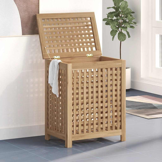 Cesto del Bucato 50x35x60 cm in Legno Massello di Teak | homemem39