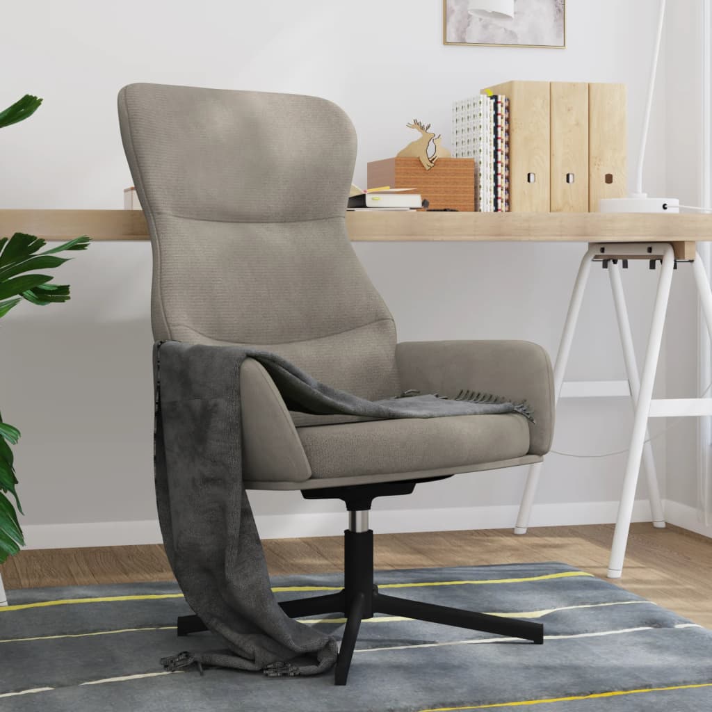 Sedia Relax Grigio Chiaro in Velluto - homemem39