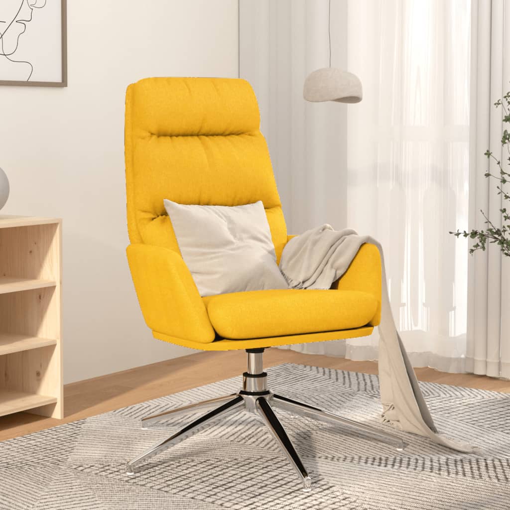 Sedia Rilassante Giallo Senape in Tessuto | homemem39