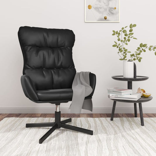 Black Relax Armchair in Faux Leather