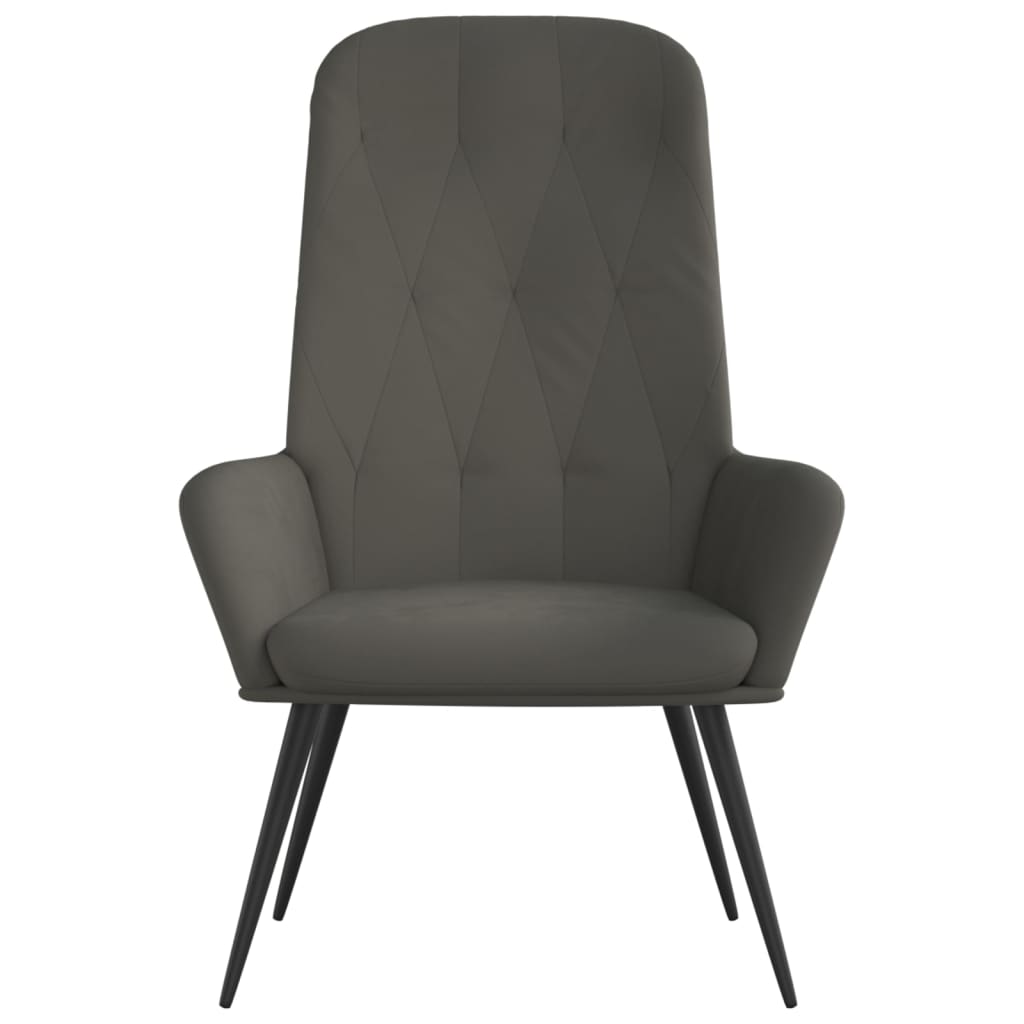 Sedia Relax Grigio Scuro in Velluto - homemem39