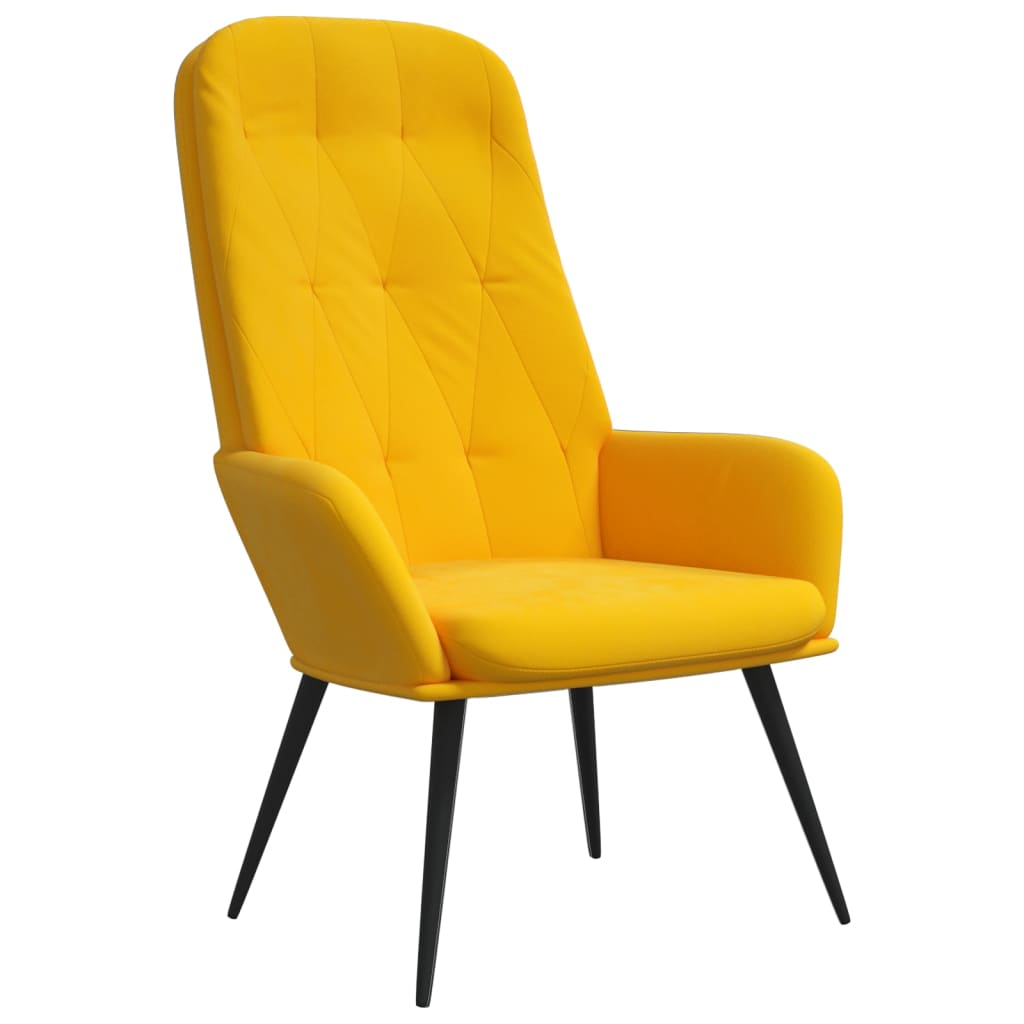 Sedia Relax Giallo Senape in Velluto - homemem39