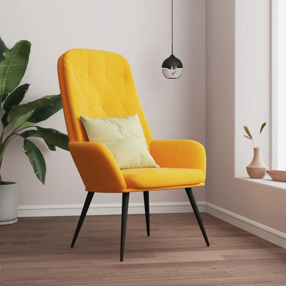Sedia Relax Giallo Senape in Velluto - homemem39