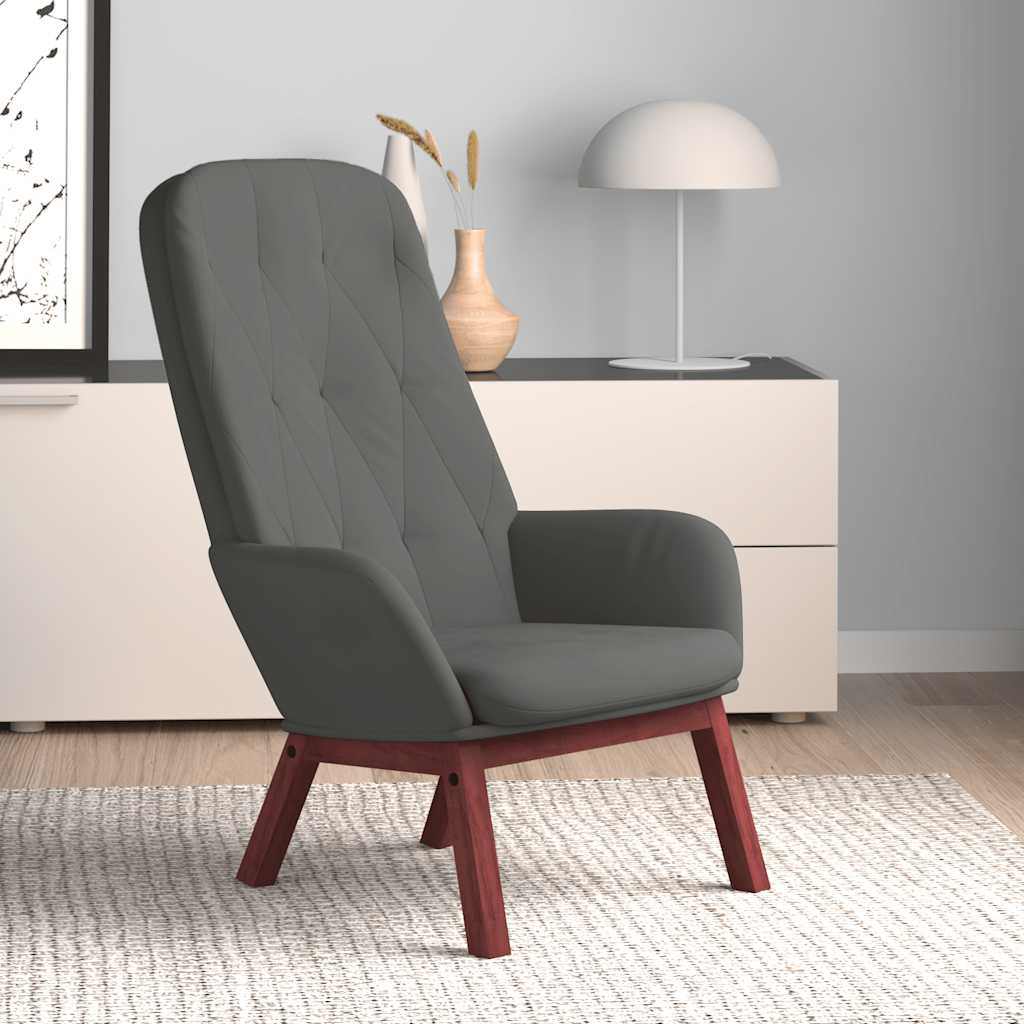 Sedia Relax Grigio Scuro in Velluto | homemem39