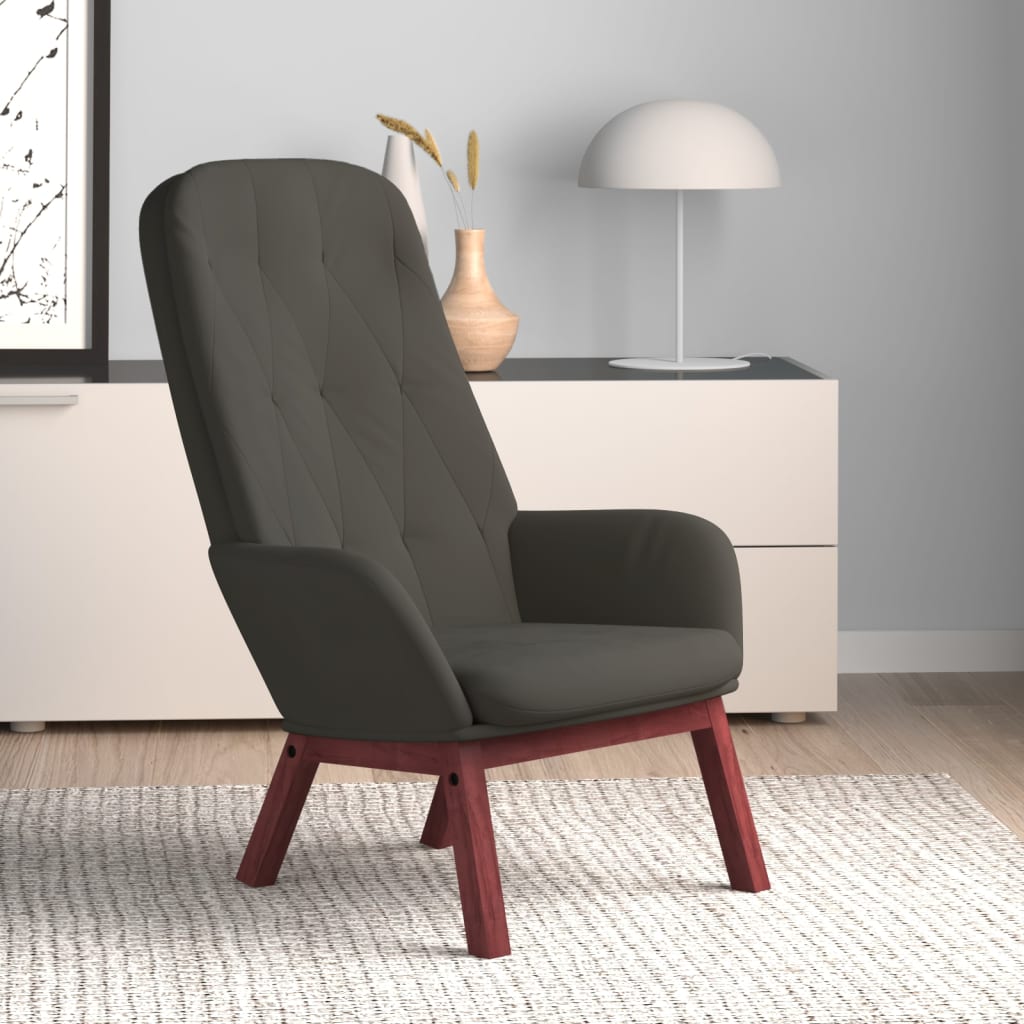 Sedia Relax Grigio Scuro in Velluto - homemem39