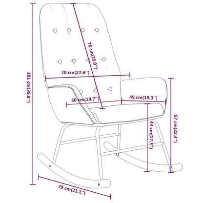 Sedia a Dondolo Nera in Tessuto