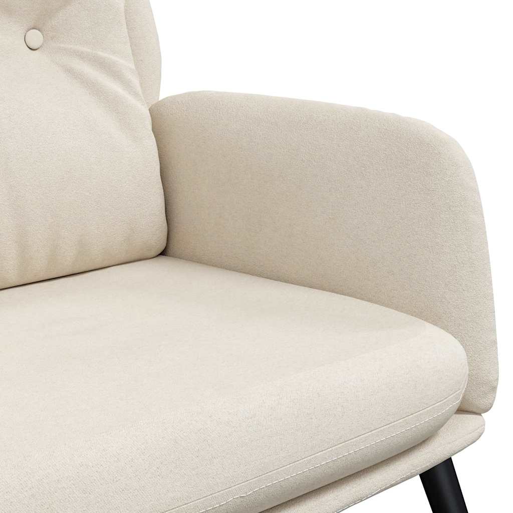 Poltrona Rilassante Crema in Similpelle Scamosciata