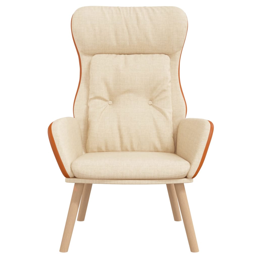 Poltrona Rilassante Crema in Tessuto e PVC | homemem39