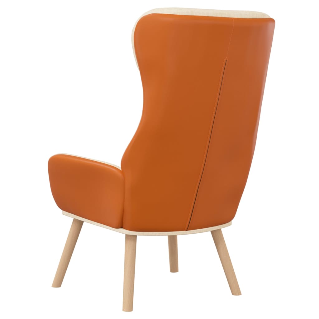 Poltrona Rilassante Crema in Tessuto e PVC | homemem39