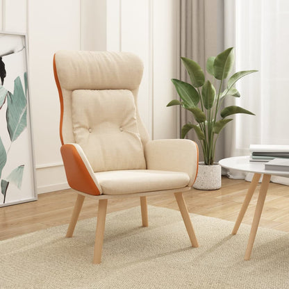 Poltrona Rilassante Crema in Tessuto e PVC | homemem39