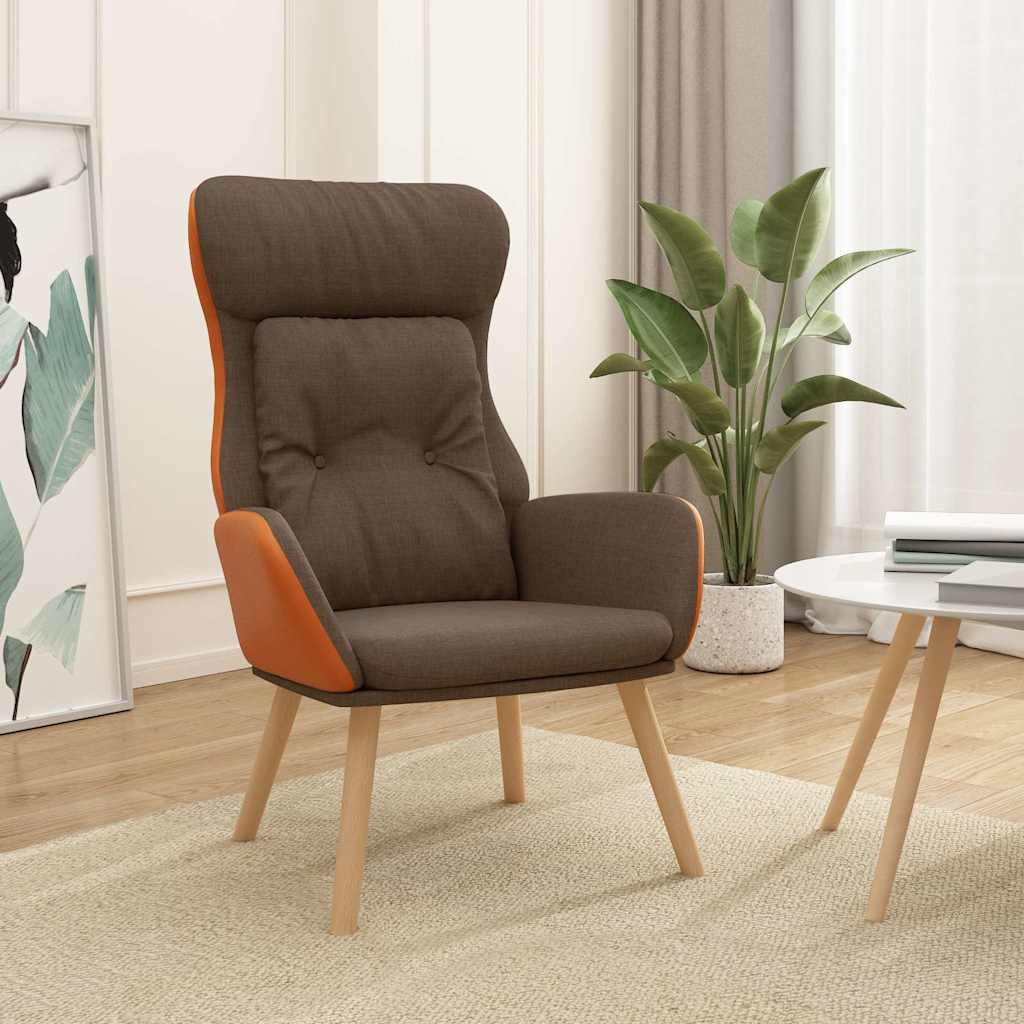 Poltrona Rilassante Marrone in Tessuto e PVC