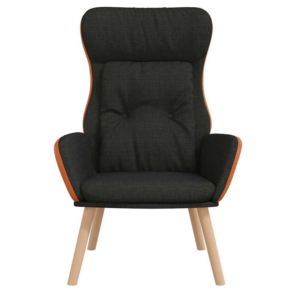 Poltrona Rilassante Nera in Tessuto e PVC
