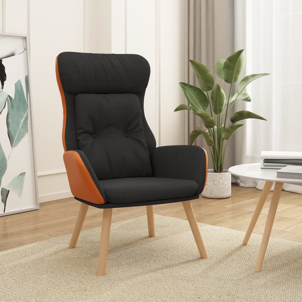 Poltrona Rilassante Nera in Tessuto e PVC | homemem39