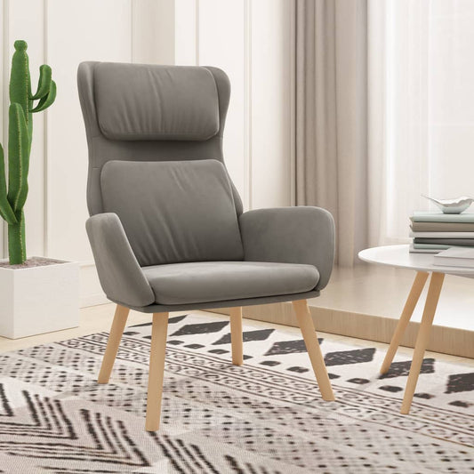 Relax Light Gray Velvet Armchair