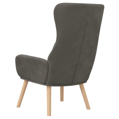 Sedia Relax Grigio Scuro in Velluto - homemem39