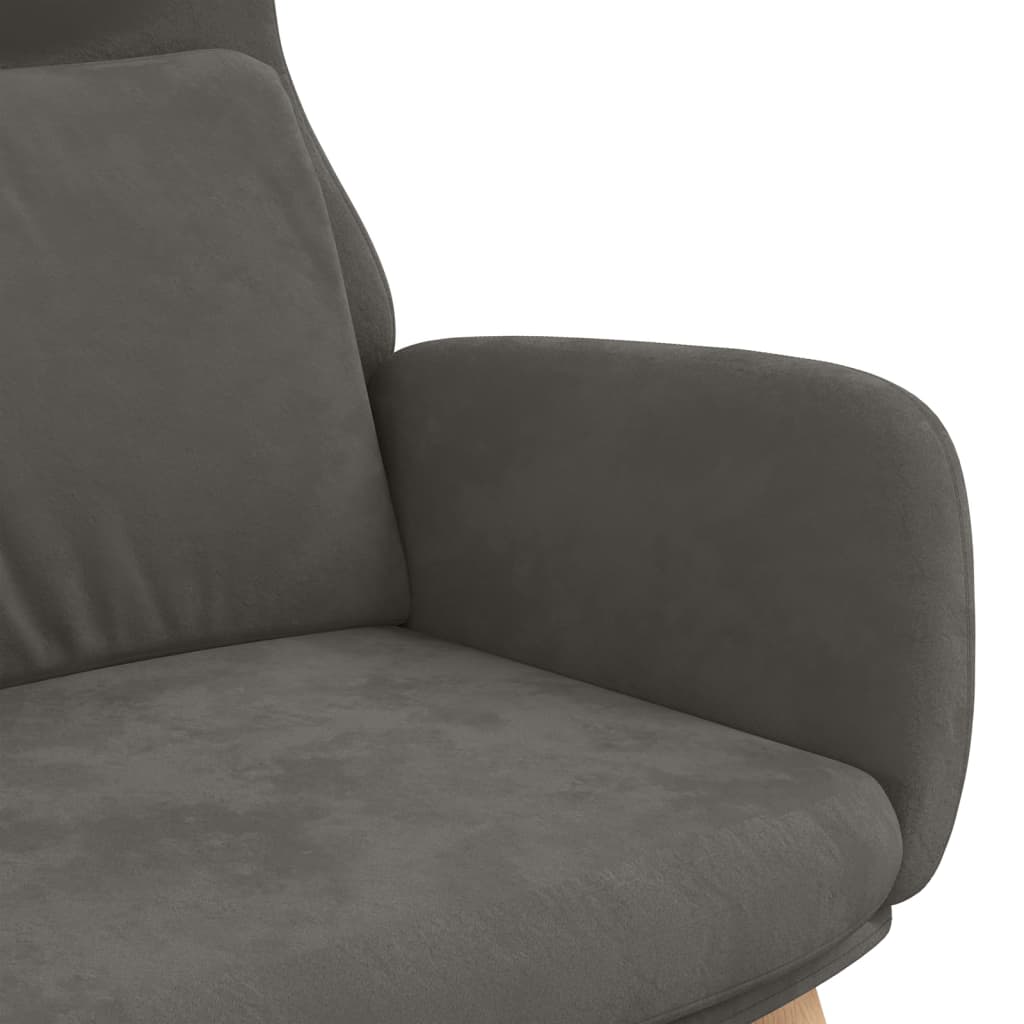 Sedia Relax Grigio Scuro in Velluto - homemem39