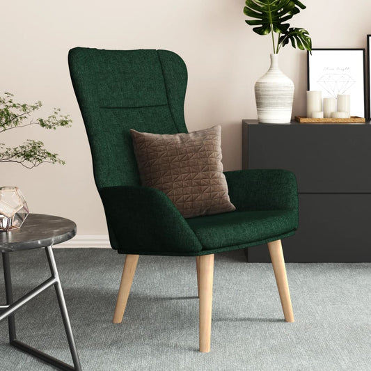 Dark Green Relax Armchair in Fabric