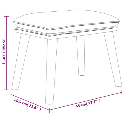 Poggiapiedi Bianco Crema 45x29,5x35 cm in Velluto