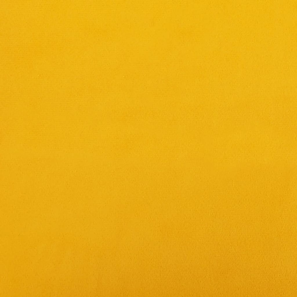 Poggiapiedi Giallo Senape 60x60x36 cm in Velluto - homemem39
