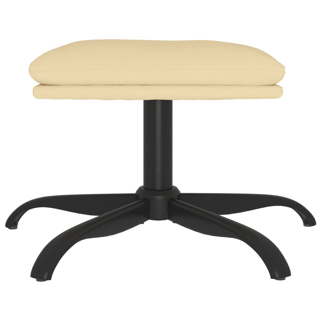 Poggiapiedi Bianco Crema 60x60x36 cm in Velluto - homemem39