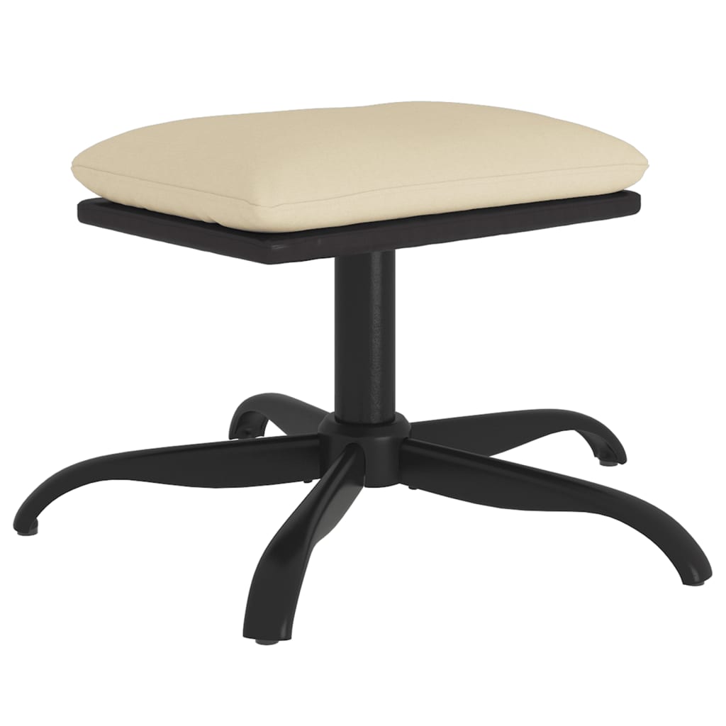 Poggiapiedi Crema 60x60x36 cm in Tessuto e Similpelle - homemem39